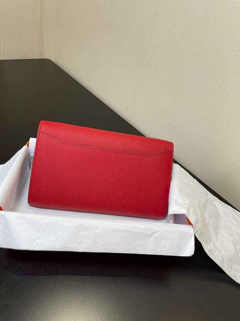 Hermes Constance Long To Go wallet H080126 Red Gold