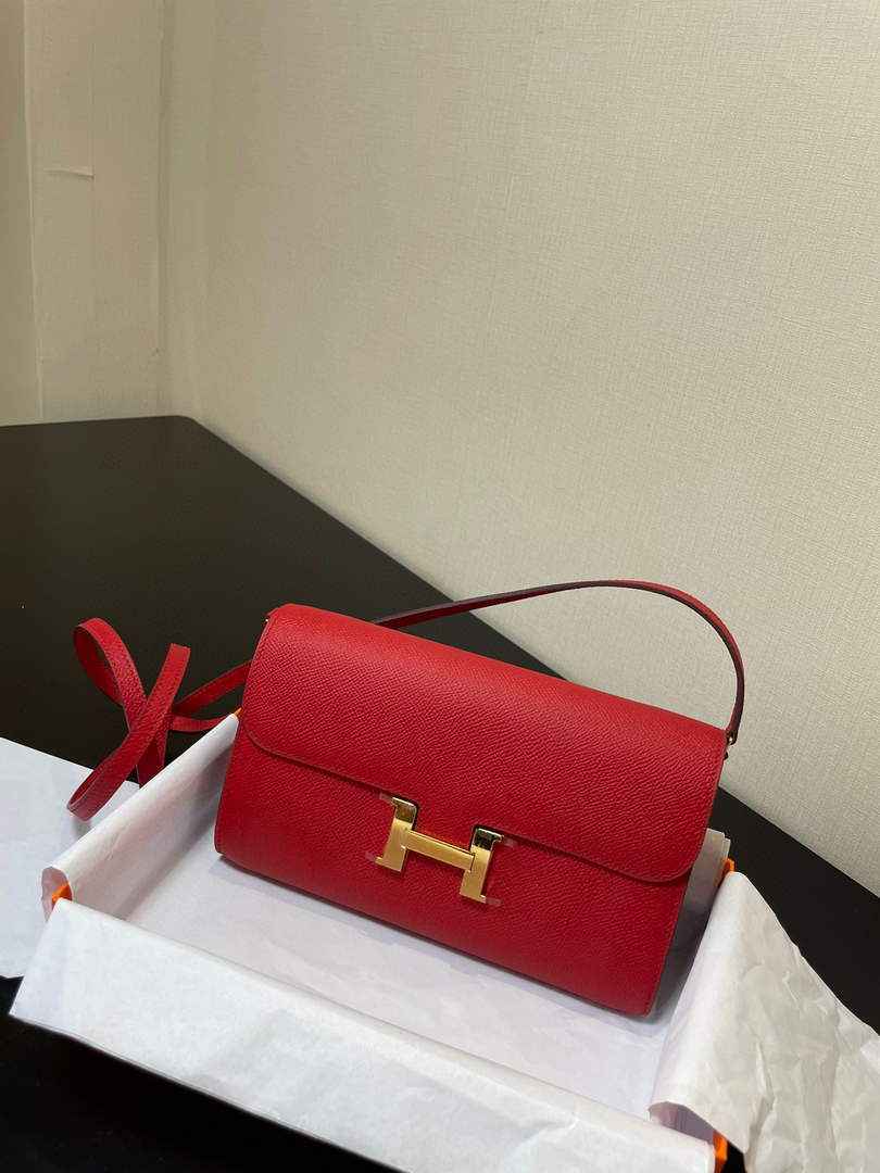 Hermes Constance Long To Go wallet H080126 Red Gold