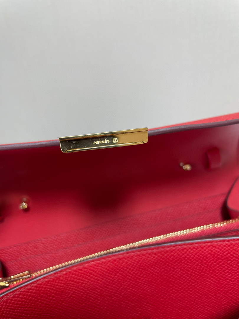 Hermes Constance Long To Go wallet H080126 Red Gold
