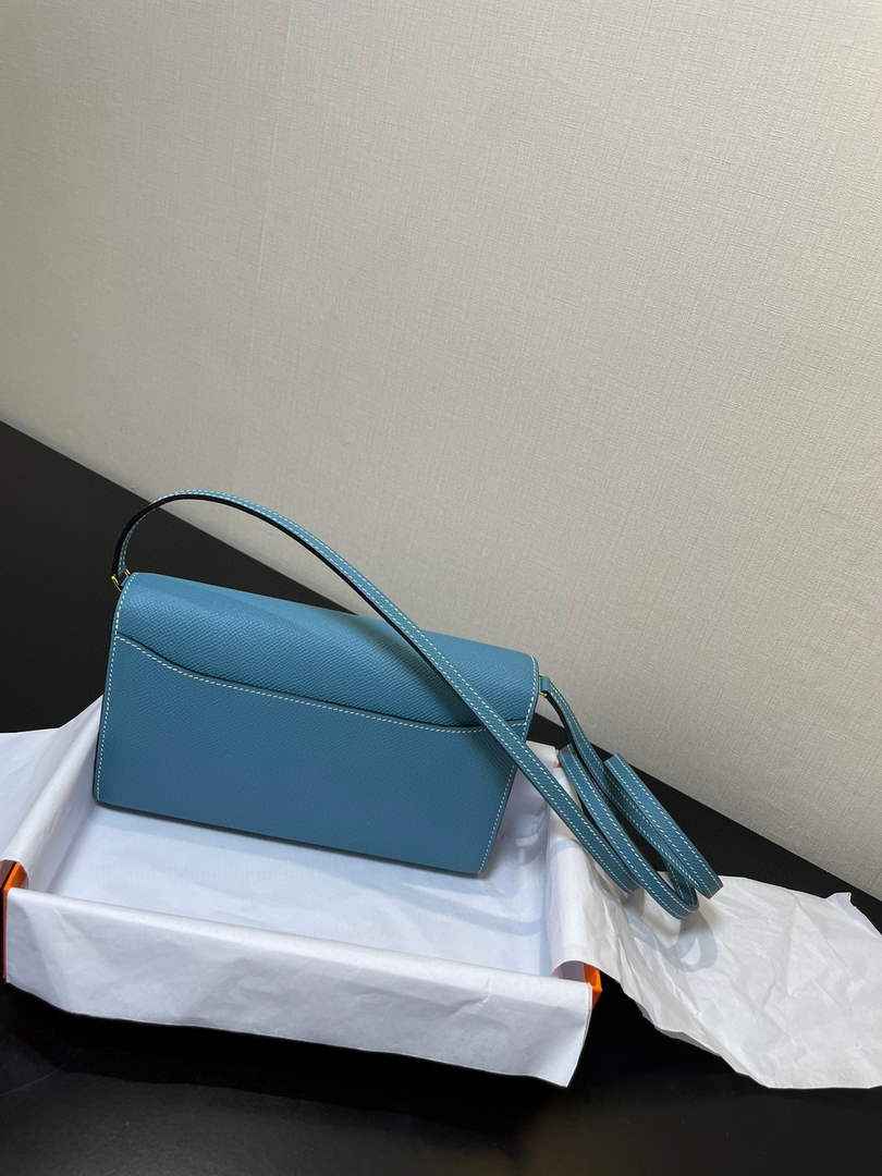 Hermes Constance Long To Go wallet H080126 Sky Blue Gold