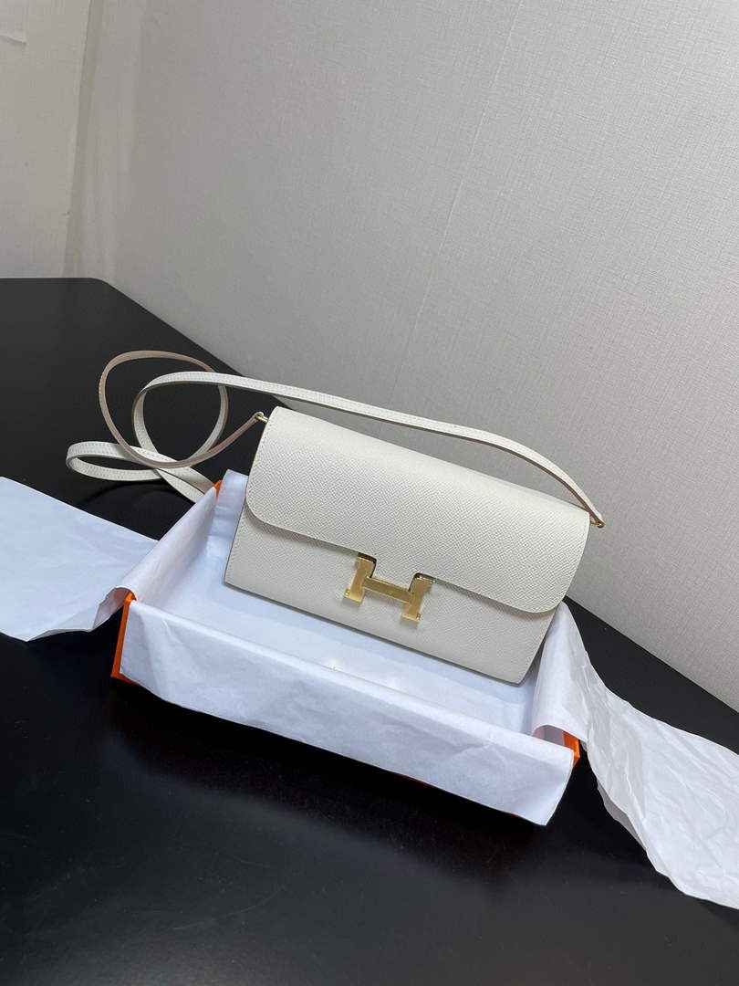 Hermes Constance Long To Go wallet H080126 White Gold