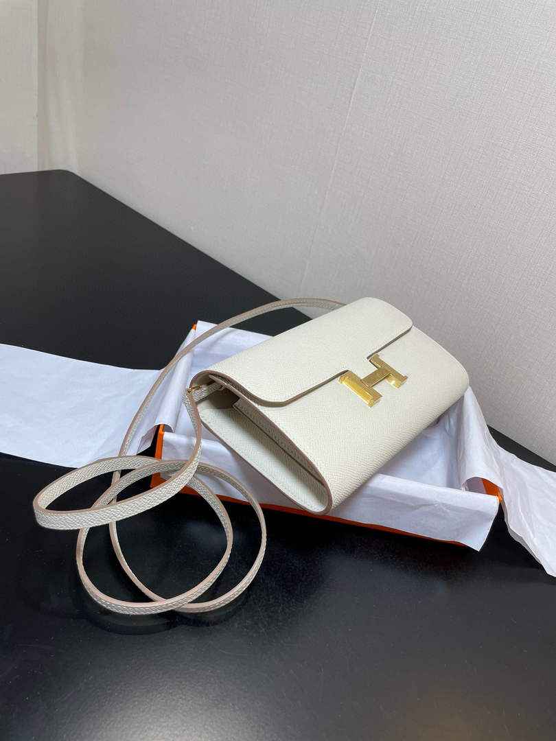 Hermes Constance Long To Go wallet H080126 White Gold