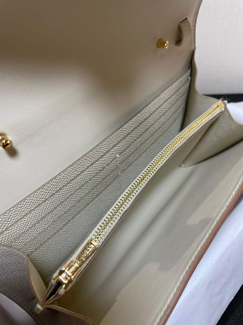 Hermes Constance Long To Go wallet H080126 White Gold