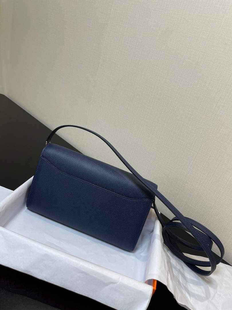 Hermes Constance Long To Go wallet H080126 Navy Blue Gold