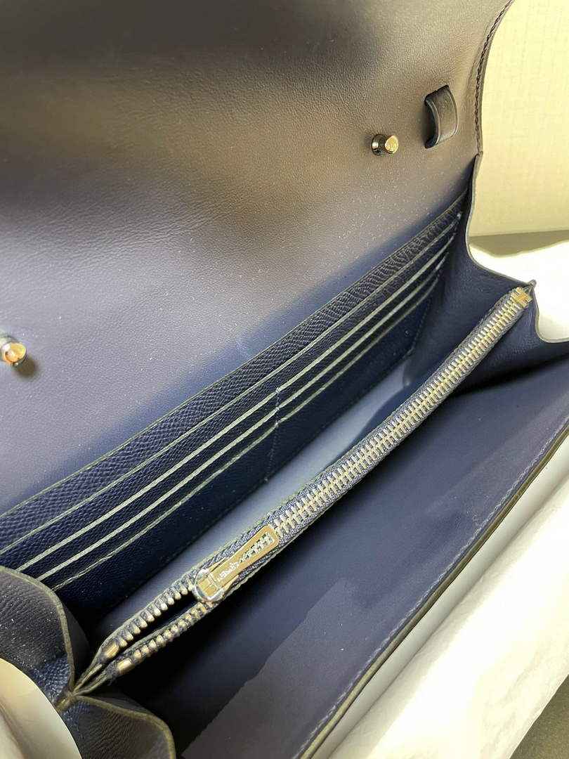 Hermes Constance Long To Go wallet H080126 Navy Blue Gold
