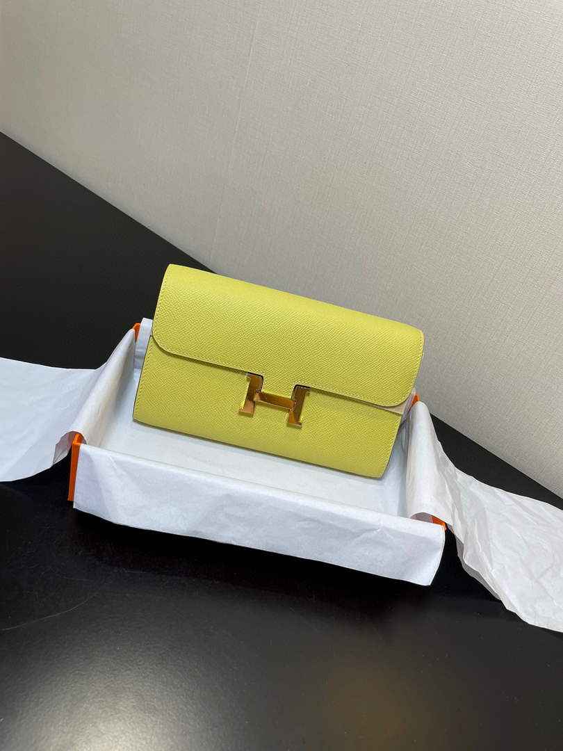 Hermes Constance Long To Go wallet H080126 Light Yellow Gold
