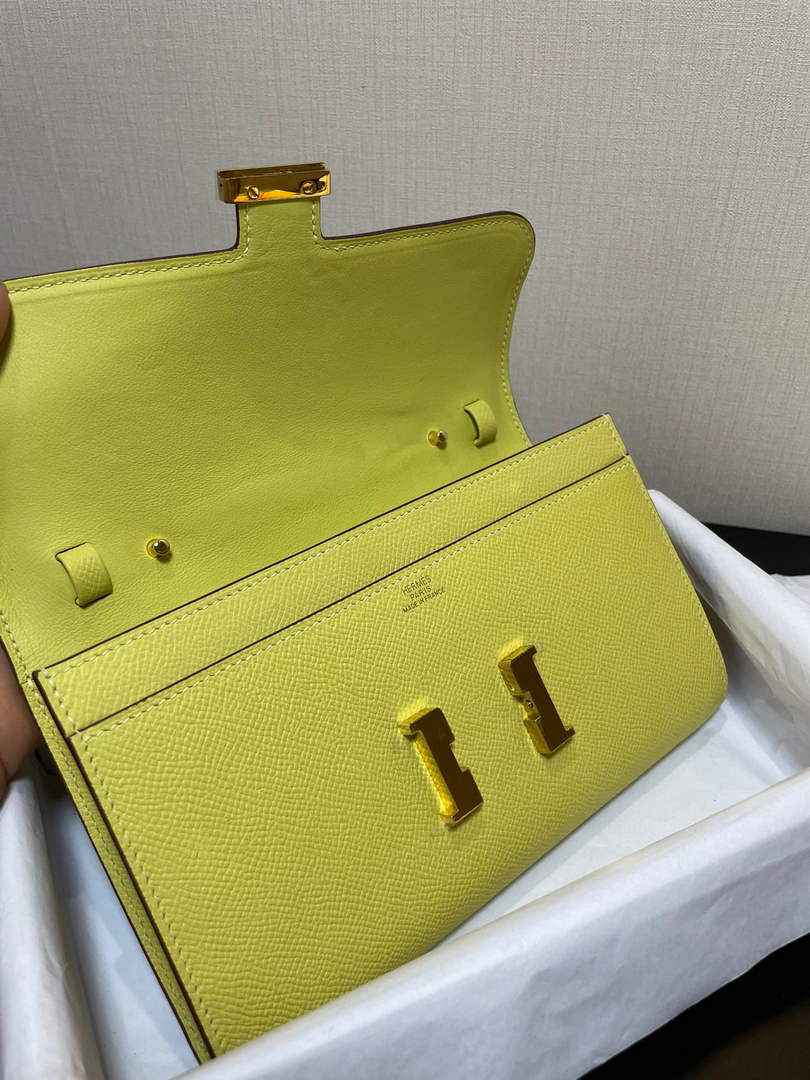 Hermes Constance Long To Go wallet H080126 Light Yellow Gold