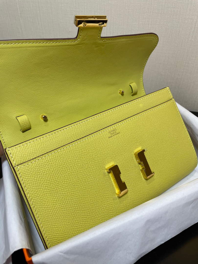 Hermes Constance Long To Go wallet H080126 Light Yellow Gold