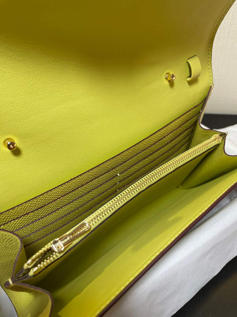 Hermes Constance Long To Go wallet H080126 Light Yellow Gold