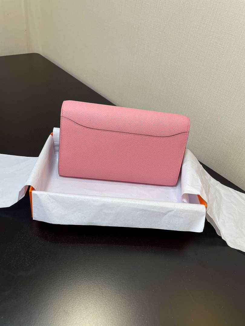 Hermes Constance Long To Go wallet H080126 pink Silver