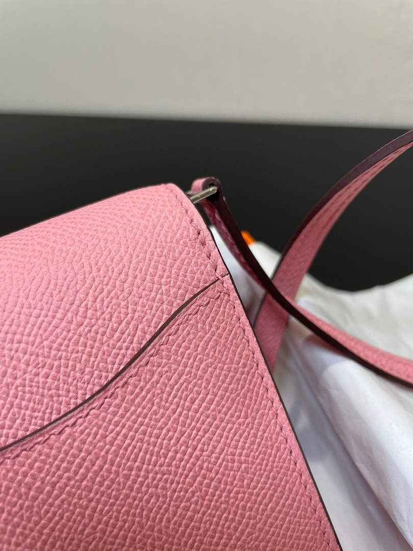 Hermes Constance Long To Go wallet H080126 pink Silver