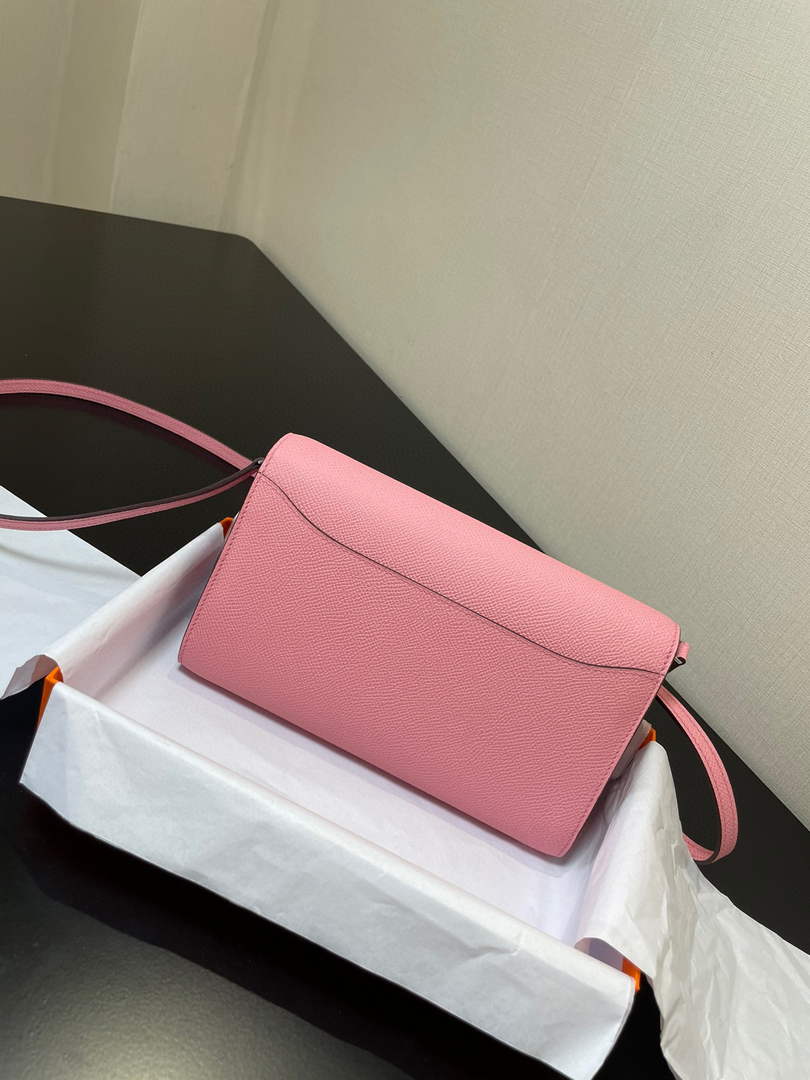 Hermes Constance Long To Go wallet H080126 pink Silver