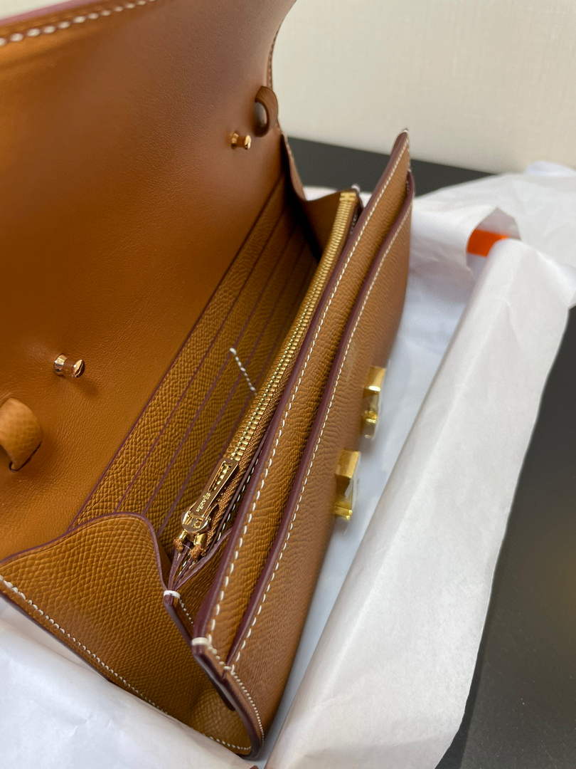 Hermes Constance Long To Go wallet H080126 camel gold