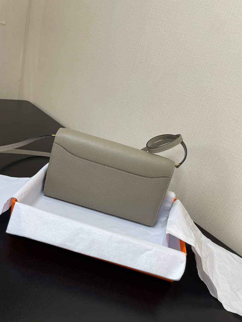 Hermes Constance Long To Go wallet H080126 gray gold
