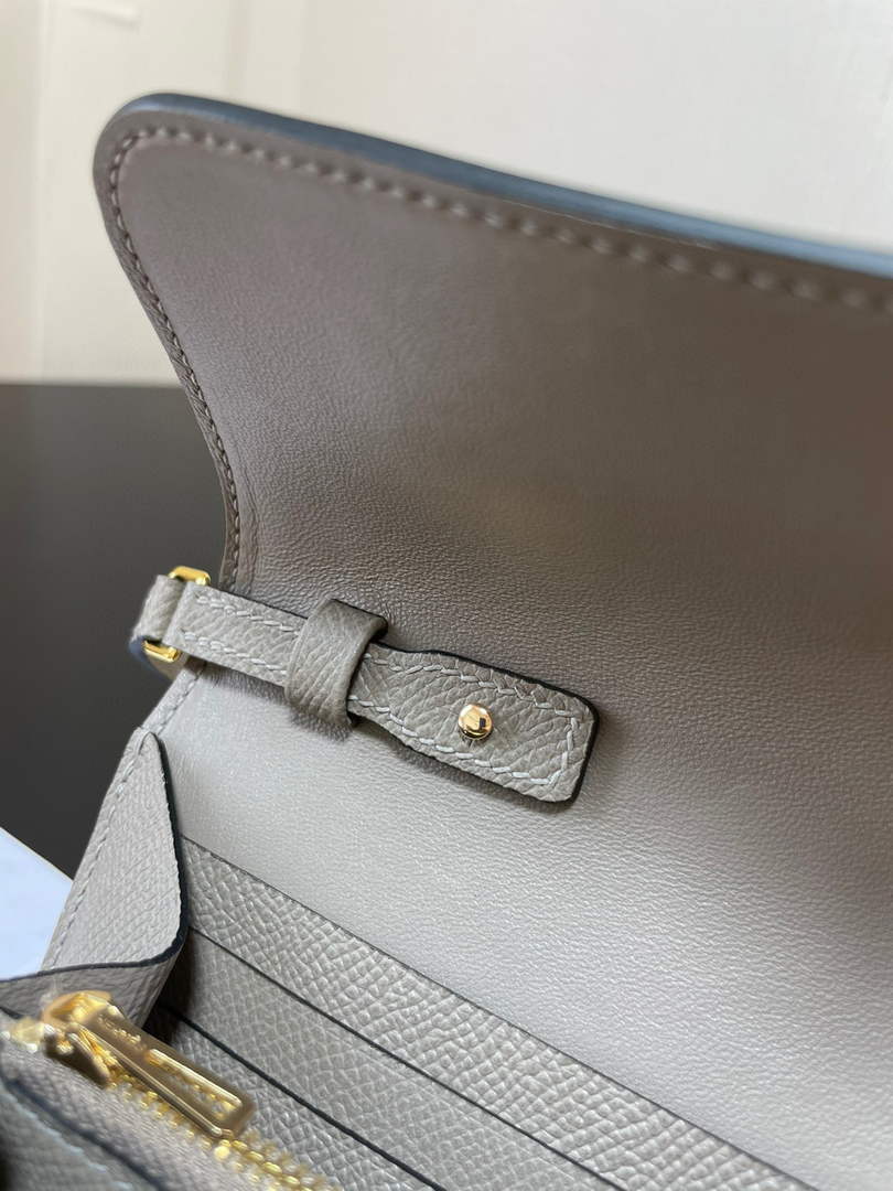 Hermes Constance Long To Go wallet H080126 gray gold