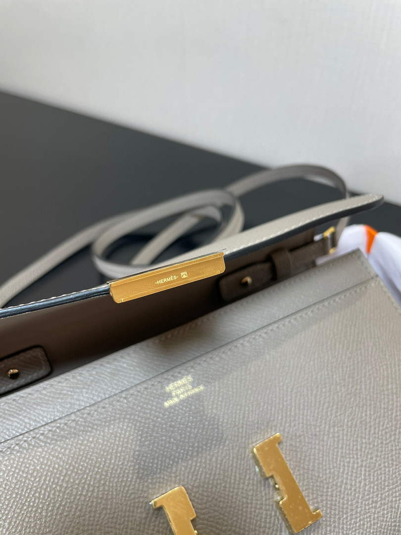 Hermes Constance Long To Go wallet H080126 gray gold