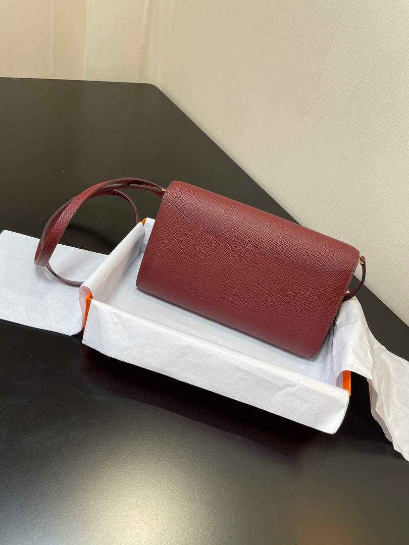 Hermes Constance Long To Go wallet H080126 wine red gold