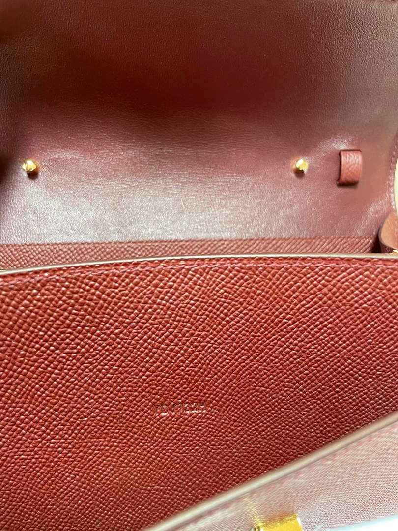 Hermes Constance Long To Go wallet H080126 wine red gold