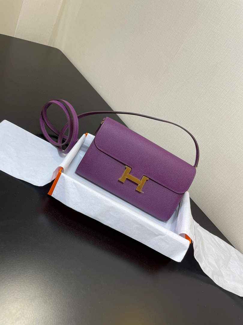 Hermes Constance Long To Go wallet H080126 Purple Gold
