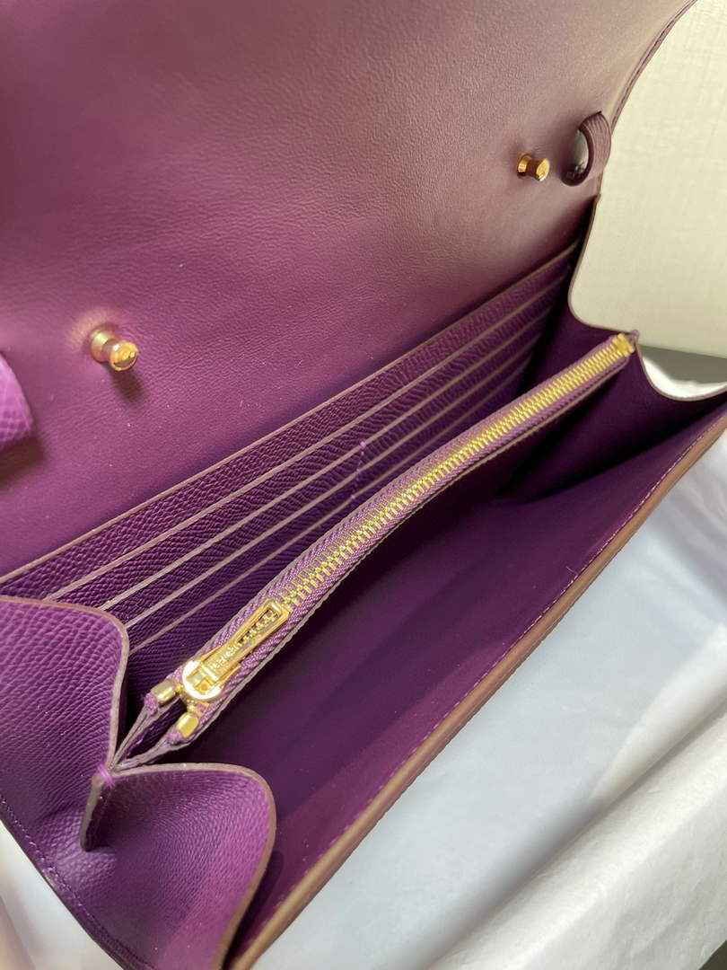 Hermes Constance Long To Go wallet H080126 Purple Gold