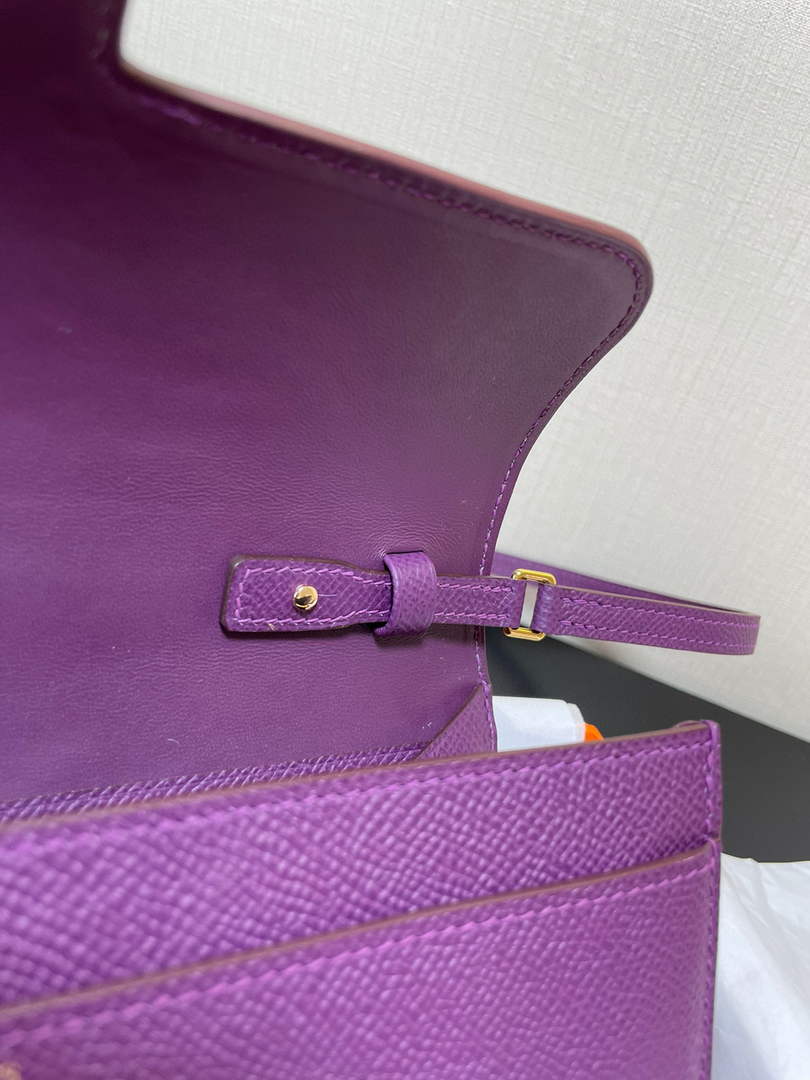 Hermes Constance Long To Go wallet H080126 Purple Gold