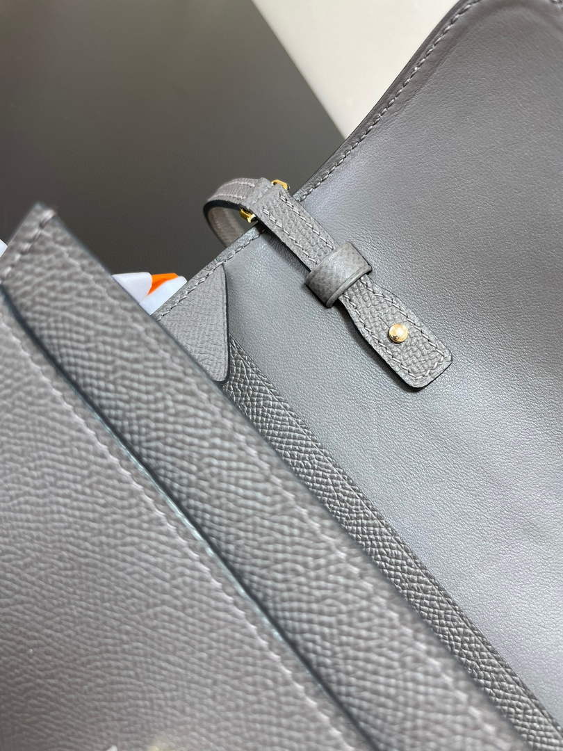 Hermes Constance Long To Go wallet H080126 dark gray gold