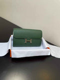 Hermes Constance Long To Go wallet H080126 dark green silver