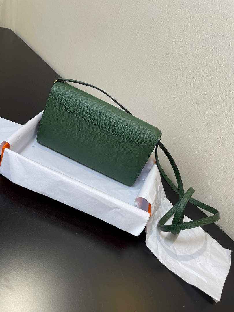 Hermes Constance Long To Go wallet H080126 dark green gold