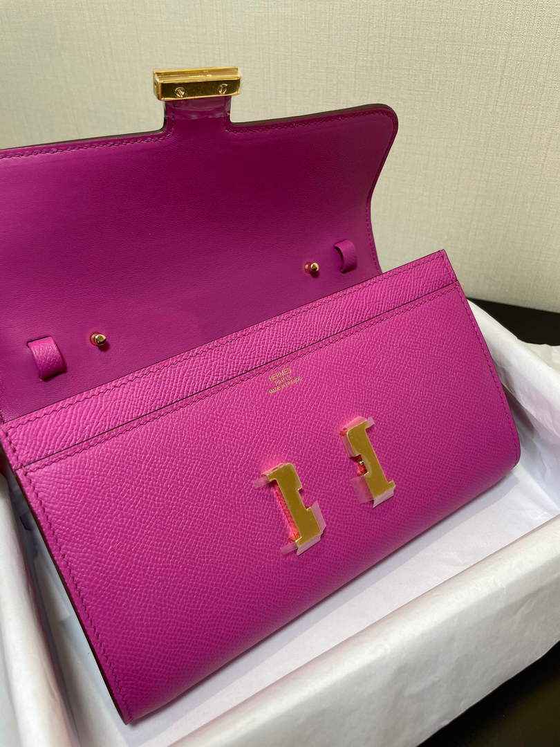 Hermes Constance Long To Go wallet H080126 purpel gold