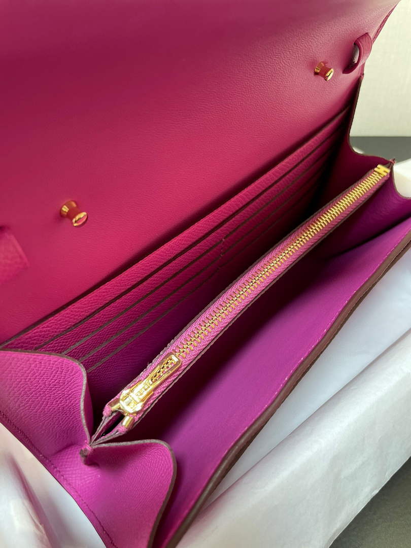 Hermes Constance Long To Go wallet H080126 purpel gold