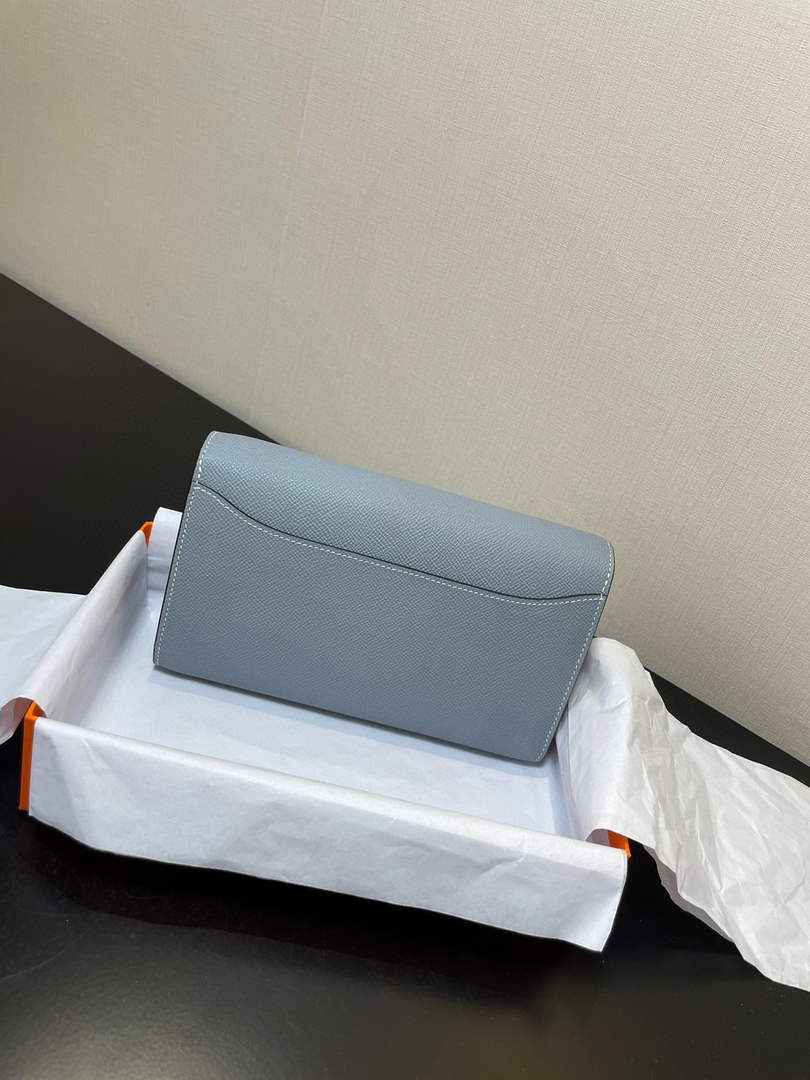 Hermes Constance Long To Go wallet H080126 Light blue gold
