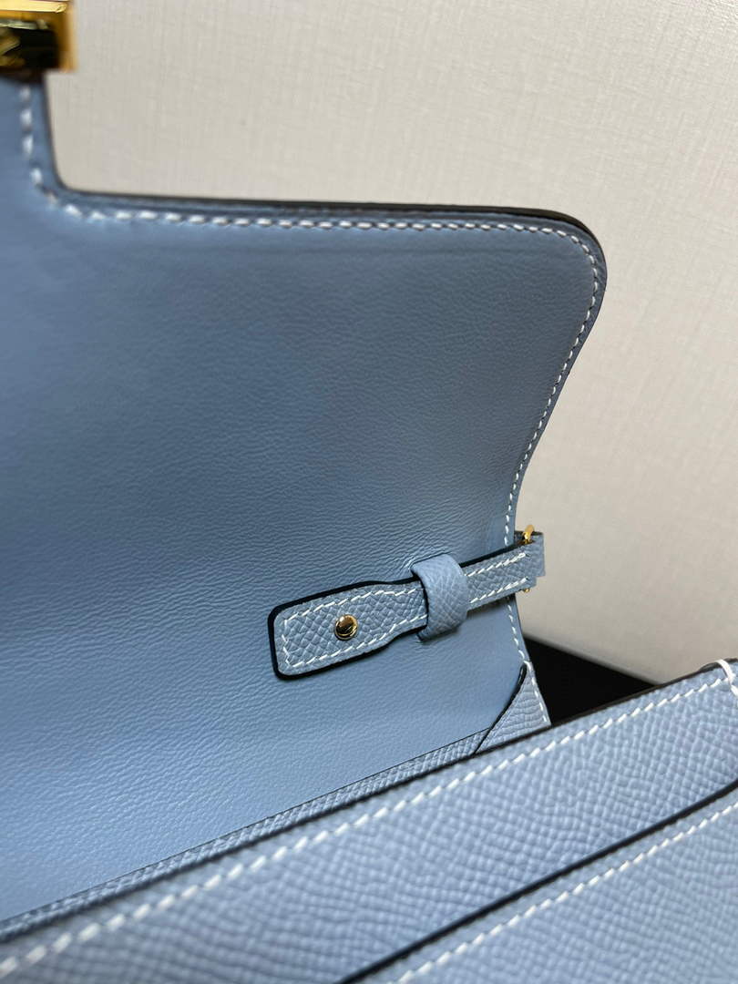 Hermes Constance Long To Go wallet H080126 Light blue gold