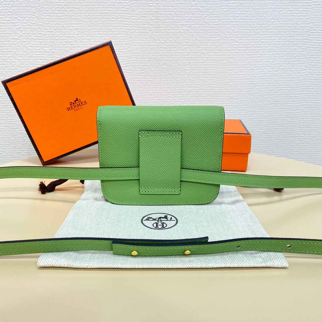Hermes Constance Slim Wallet Green Epsom Leather Gold H082062