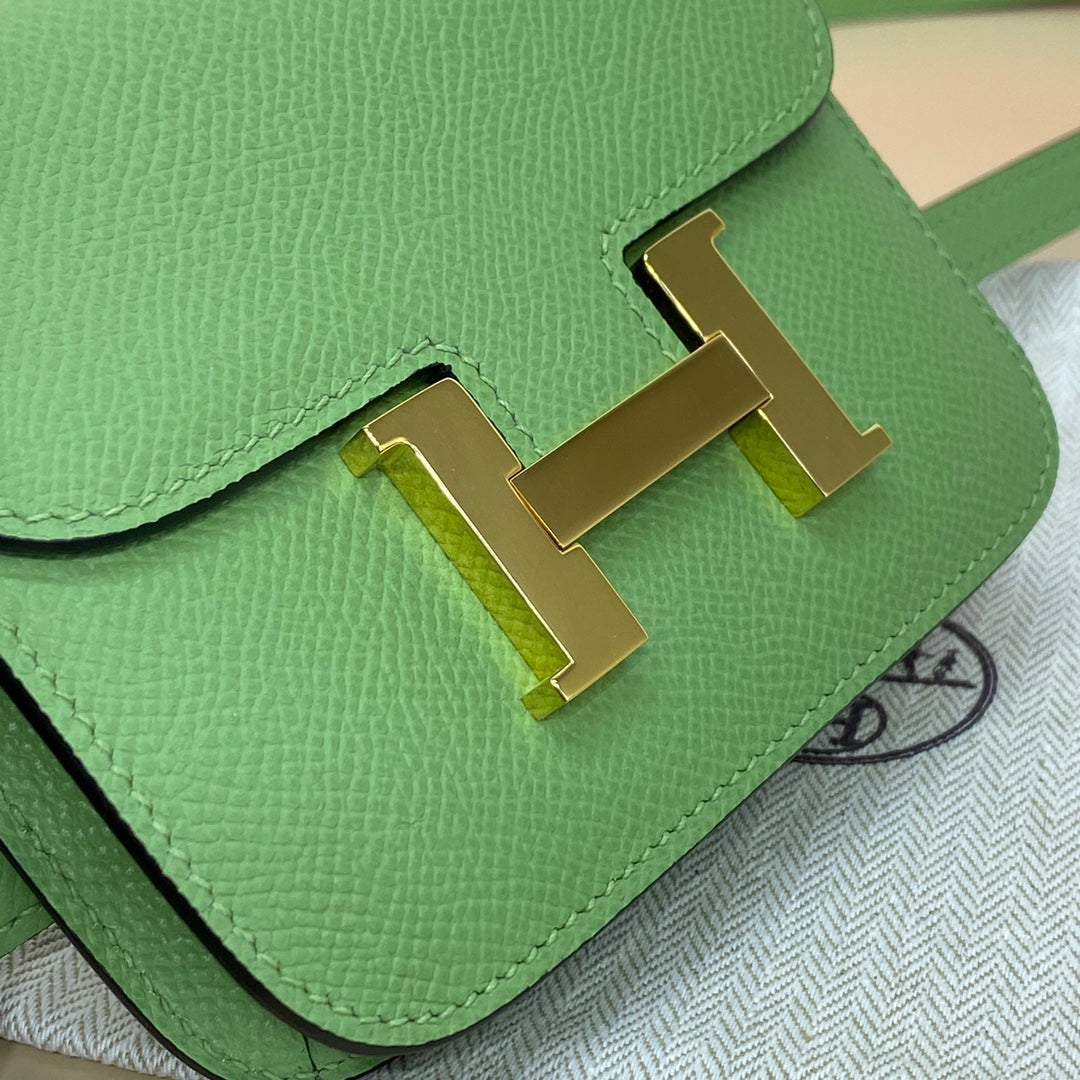 Hermes Constance Slim Wallet Green Epsom Leather Gold H082062