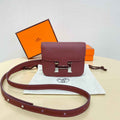 Hermes Constance Slim Wallet Wine Red Epsom Leather Silver H082065