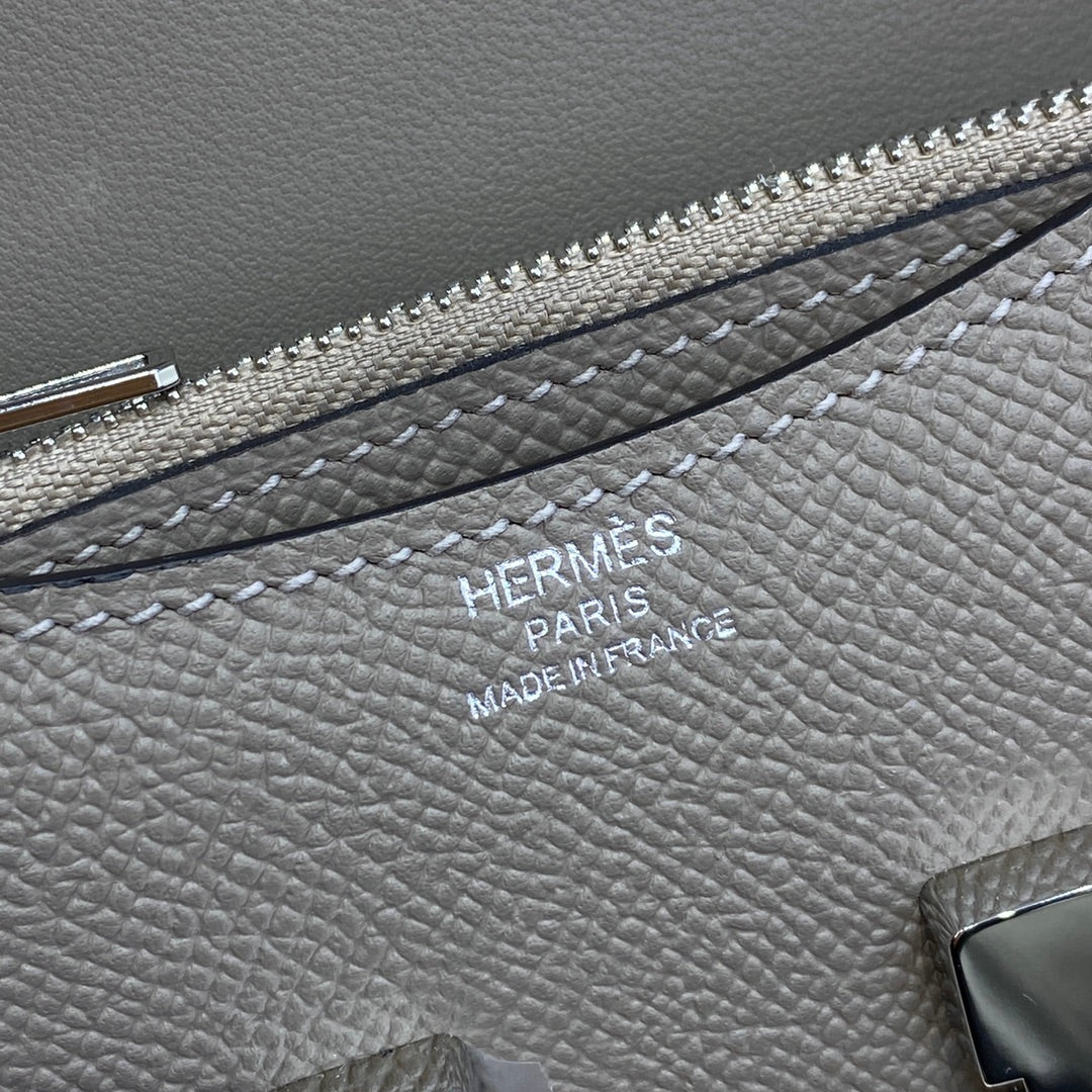 Hermes Constance Slim Wallet Gray Epsom Leather Silver H082067
