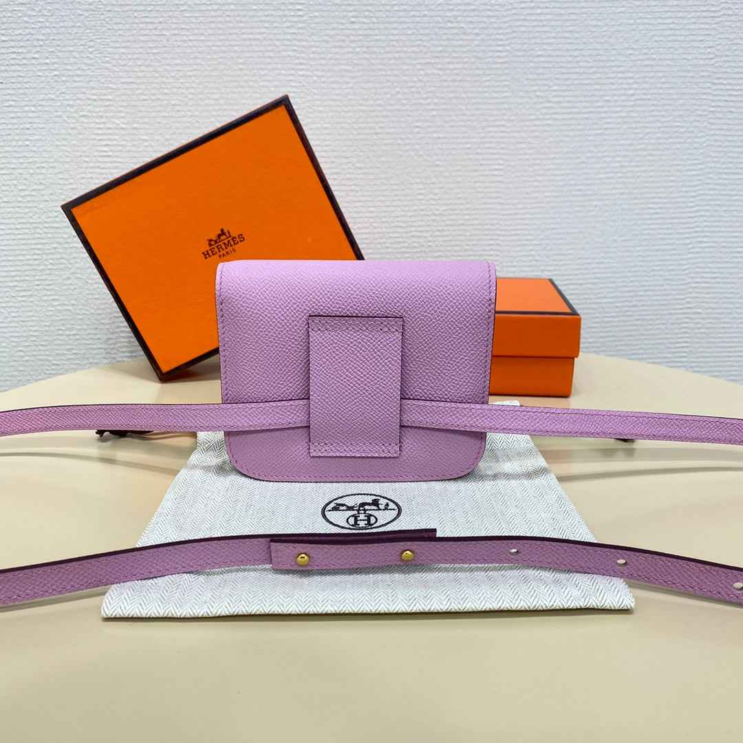 Hermes Constance Slim Wallet Pink Purple Epsom Leather Gold H082070