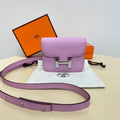 Hermes Constance Slim Wallet Pink Purple Epsom Leather Silver H082071