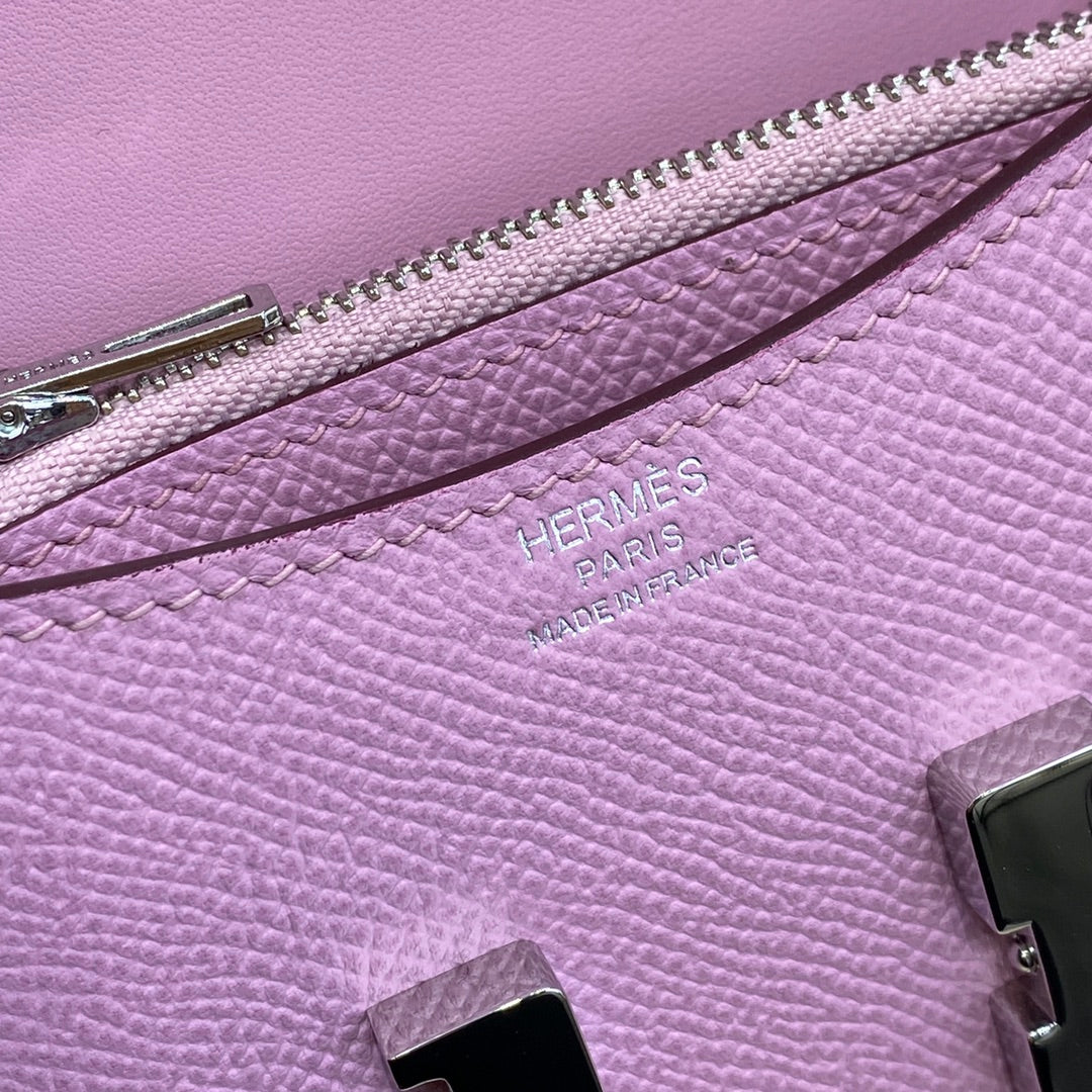 Hermes Constance Slim Wallet Pink Purple Epsom Leather Silver H082071