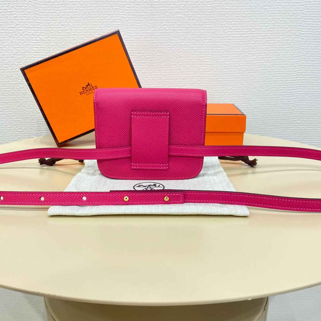 Hermes Constance Slim Wallet Plum Epsom Leather Gold H082072