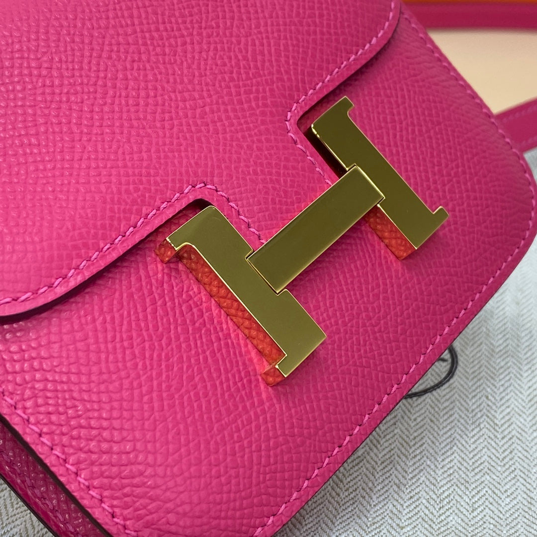 Hermes Constance Slim Wallet Plum Epsom Leather Gold H082072
