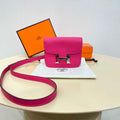 Hermes Constance Slim Wallet Plum Epsom Leather Silver H082073