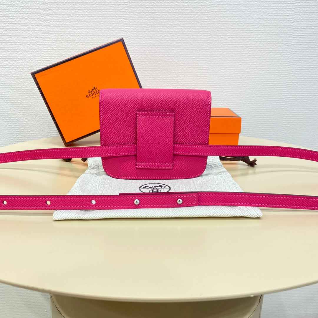 Hermes Constance Slim Wallet Plum Epsom Leather Silver H082073