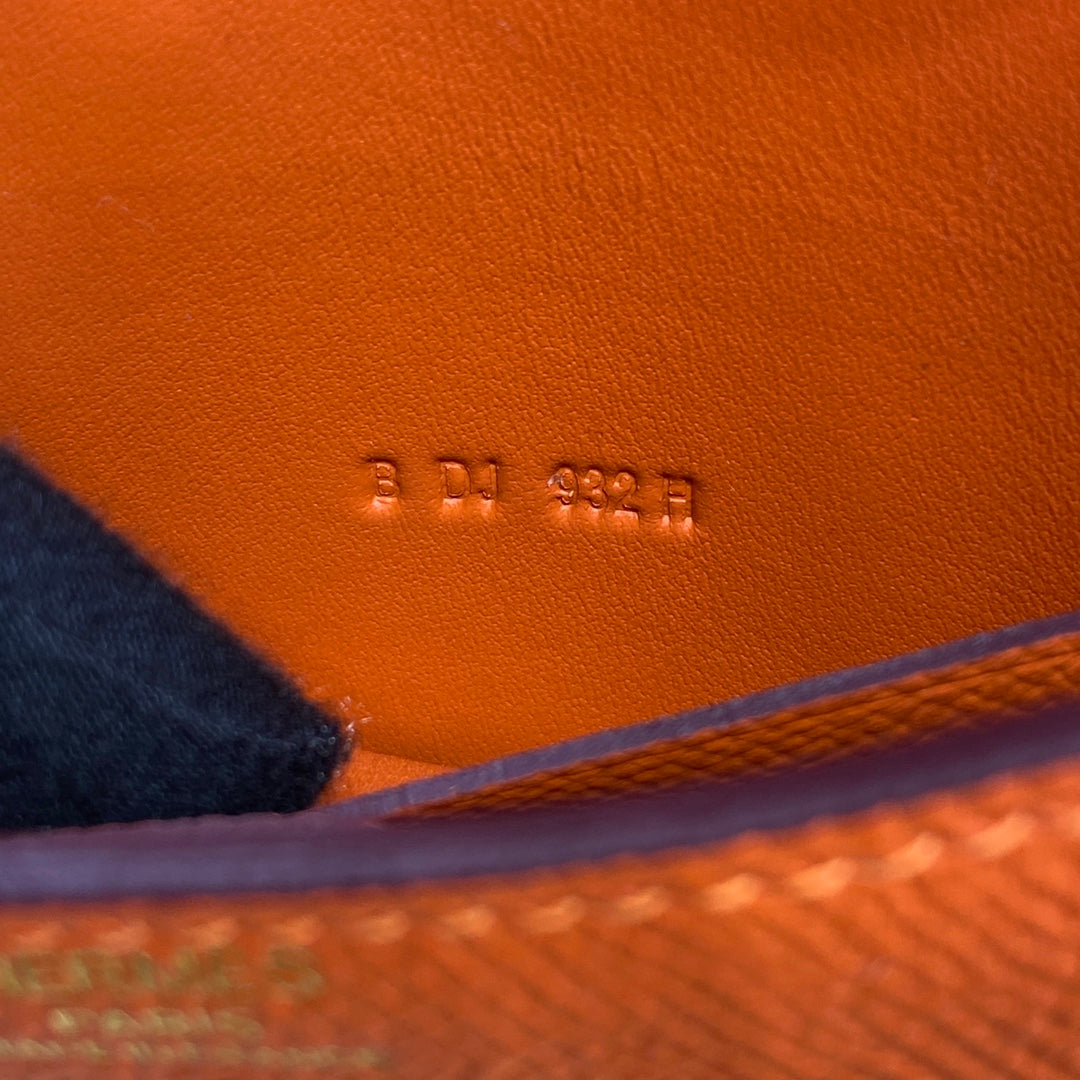 Hermes Constance Slim Wallet Orange Epsom Leather Gold H082074