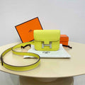 Hermes Constance Slim Wallet Yellow Epsom Leather Silver H082093