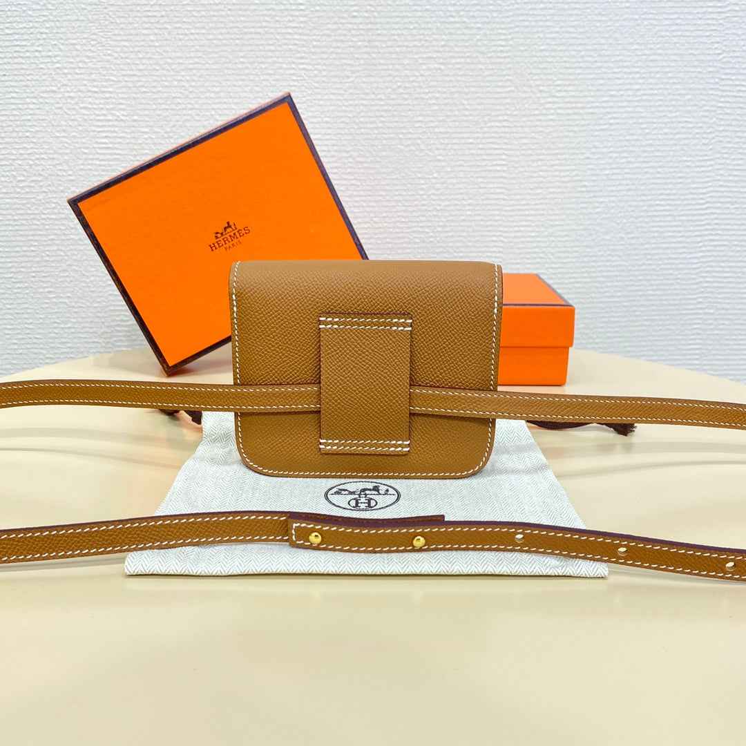Hermes Constance Slim Wallet Tan Epsom Leather Gold H082084