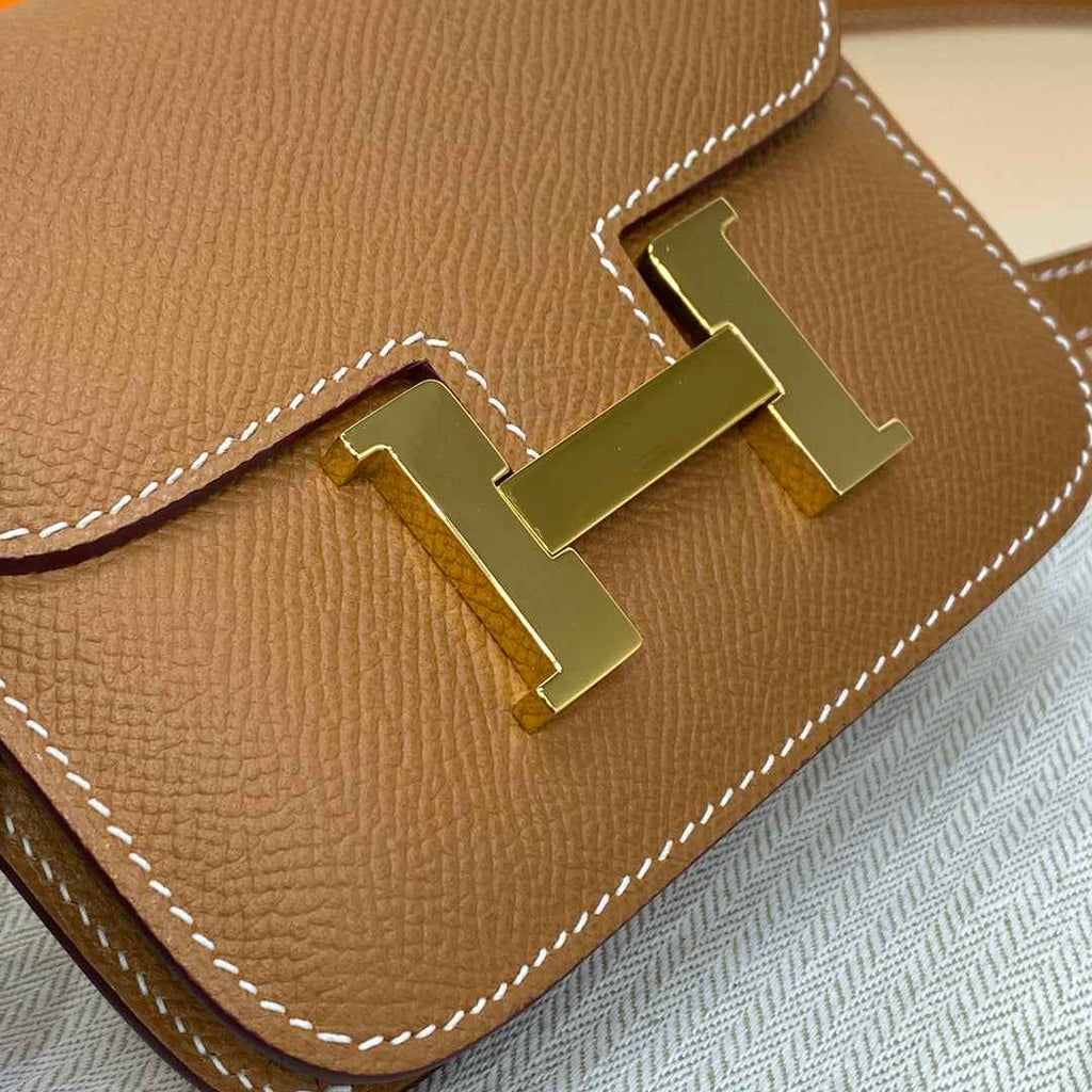 Hermes Constance Slim Wallet Tan Epsom Leather Gold H082084