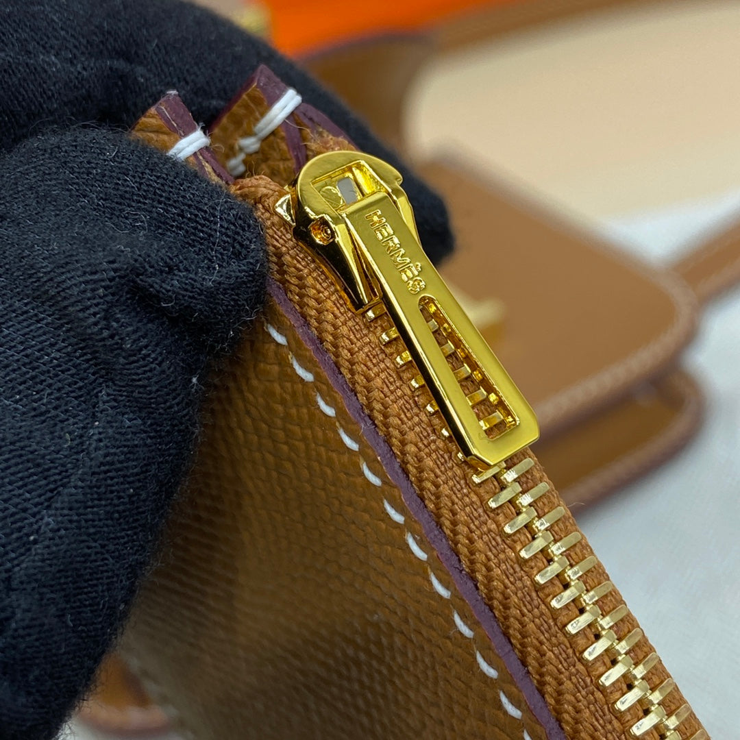 Hermes Constance Slim Wallet Tan Epsom Leather Gold H082084