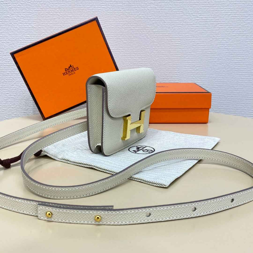Hermes Constance Slim Wallet Beige Epsom Leather Gold H082086