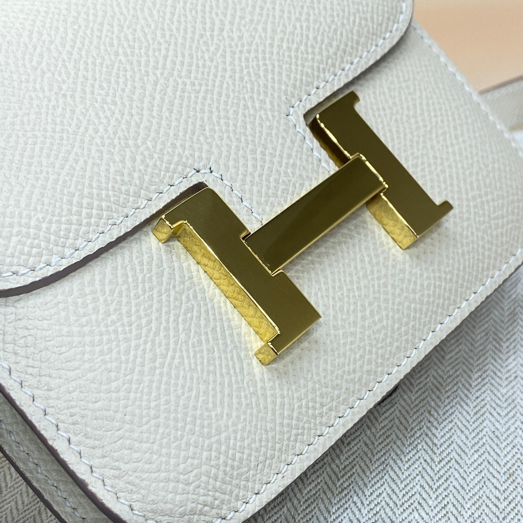 Hermes Constance Slim Wallet Beige Epsom Leather Gold H082086
